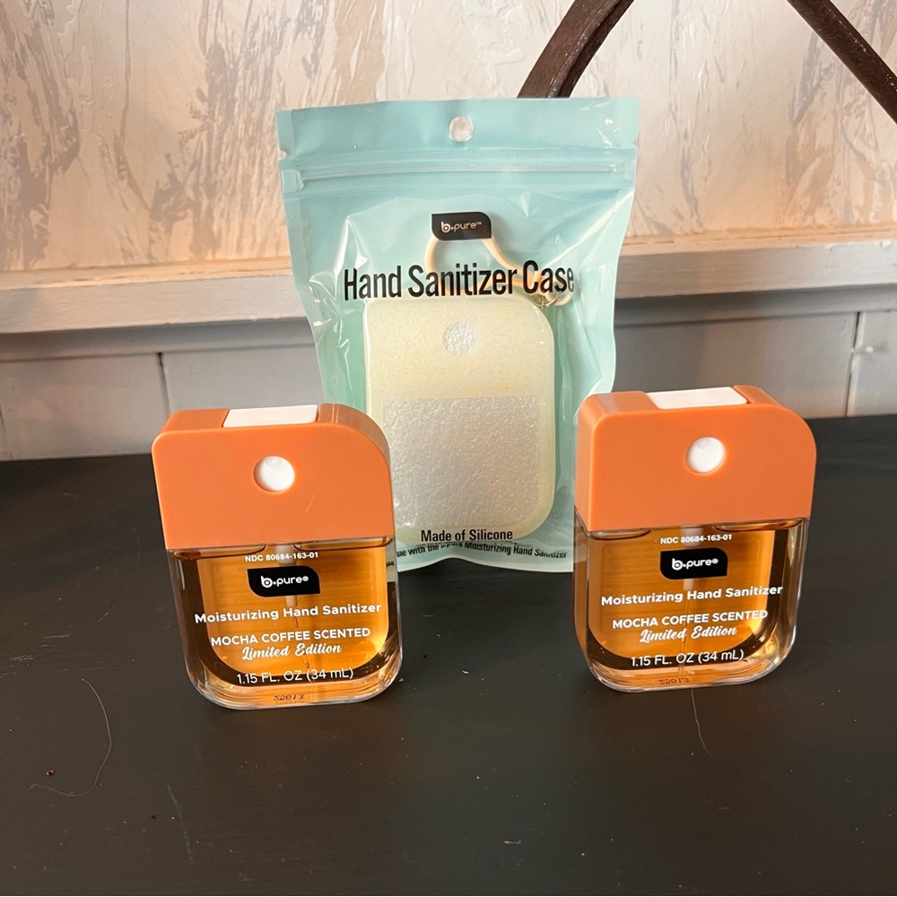 BPure limited edition Mocha Coffee Hand Sanitizer set of 2 with 1 case
